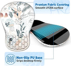 YIWEI Ergonomic Mouse Pad with Wrist Rest - Comfortable Office Mousepad with Memory Foam Wrist Support for Carpal Tunnel Relief, Mouse Pads with Non-Slip Base for Gaming and Home (Boho Leaves)