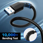 Short USB 3.0 Male to Male Cord, 2 ft Type A, 5Gbps Data Transfer for Hard Drive, Laptop, DVD Player, USB 3.0 Hub, Monitor, Camera, Set Top Box with 5 Cable Ties