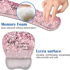 Ergonomic Mouse Pad Wrist Support and Keyboard Wrist Rest Set with Coasters, Non-Slip PU Base, Easy Typing & Pain Relief, Perfect for Home Office Working Studying, Quote Bible Verses Psalm 46:5