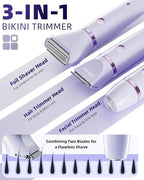 Ufree Bikini Trimmer Electric Razors for Women, Rechargeable Pubic Body Hair Trimmer Electric Shaver for Legs Body Hair, Bikini Shaver IPX7 Waterproof, Gifts for Women, Purple