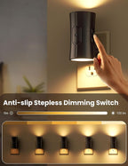 Sujeet LED Night Lights Plug into Wall, Bright Night Light, Dusk to Dawn Sensor, Soft White 3000K, 0-100LM Adjustable Brightness, Dimmable Nightlights for Hallway, Bathroom Bedroom Kitchen, 2 Pack