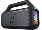 Soundcore Boom 2 by Anker, Outdoor Speaker, 80W, Subwoofer, BassUp 2.0, 24H Playtime, IPX7 Waterproof, Floatable, RGB Lights, USB-C, Custom EQ, Bluetooth 5.3, Portable for Camping and Beach - Black