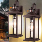 Roravilila Dusk to Dawn Motion Sensor Outdoor Lights Oil Rubbed Bronze 2-Pack, 18 Inch Large Outdoor Light Fixtures Brown Exterior Lights Photocell IP65 Waterproof Outside Lanterns for House Vintage