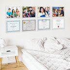 Kalami 11x14 Acrylic Wall Mount Picture Frame Self Adhesive, No Drill Holes Floating Frameless Clear Photo Frame for Diploma Certificate Degree Document Display Gallery Wall-Full Frame is 12x15