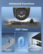 Hiseeu 6MP PoE Secuirty Camera System,with 2PCS 5MP PoE Wired Security Cameras Outdoor&Indoor,2-Way Audio,Color Night Vision,Remote Access,500GB HDD for Home Surveillance