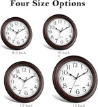 KECYET Wall Clock 10 Inch Battery Operated Silent Non-Ticking Wall Clock Vintage Retro Rustic Style Decorative for Bedroom Living Room Kitchen Home Office (Bronze)
