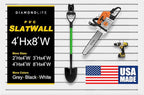 DLDIRECT 48" X 96" - White Slatwall Panel Garage Organizer: Heavy Duty Wall Mounted PVC Rack, Interlocking Slat Paneling for Garage Storage, Slotwall Board, Shelves System