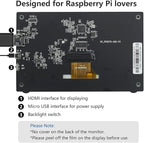 HAMTYSAN Raspberry Pi Screen 7 Inch HDMI Monitor 800x480 LCD Screen Display Mini Small Monitor for Raspberry Pi 4/3/2/Zero/B/B+ Win11/10/8/7 (Non-Touch), Driver Free