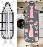 Nuxovilar Ironing Board Cover Needle Cotton 15x54 Inches | Ironing Board Cover and Pad Pink Fashion Design Needle Cotton for Bedroom, Dressing Area, Laundry Space