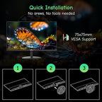 SANSUI Computer Monitor 24 inch Eye Care 1080P Display HDMI,VGA Ports with 178° Viewing Angle/Frame-Less/Tilt/VESA Compatible for Office and Home