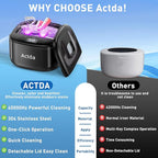 Ultrasonic Retainer Cleaner, Upgraded Wireless Professional Sonic Dental Cleaning Machine, Dental Cleaning Pod Night Guard Cleaner for Dentures, Retainers,Aligner, Mouth Guards, Jewelry, Black