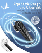 MQQC S525 Bluetooth 5.1 Wireless Earpiece, 16Hrs HD Calling, CVC8.0 Noise Cancelling, Hands-Free, Black
