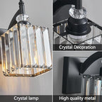 BBLLWJ Modern Bathroom Vanity Light 2-Light Black Crystal Light Fixtures Over Mirror for Bathroom Wall Sconce