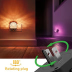L LOHAS LED Night Lights Plug Into Wall 2 Pack,Dusk to Dawn Sensor,10-Color RGB Dimmable Night Light, 180°Rotating Plug in Night Light for Bathroom, Hallway, Bedroom, Stairway