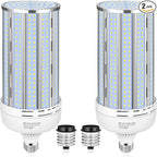 XYCN 2 Pack 300W Corn LED Light Bulb Fanless,5000K Daylight(3000 Watt Equivalent) E26/E39 Large Mogul Base LED Cob Lamp 44,000LM for Outdoor Indoor Garage Warehouse Factory Workshop Street Backyard