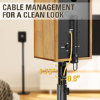 Mounting Dream Black Alloy Steel Speaker Stands, Height Adjustable Bookshelf Speaker Stand Pair, Universal Fit, 11 lbs Capacity, Set of 2 for Bose Polk JBL Sony Yamaha - 42" Max Height