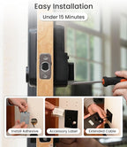 DESLOC B200 Keyless Entry Door Lock with Handle Set, Smart Locks for Front Door, Deadbolt Smart Lock, Front Door Locks Set, Electronic keypad Deadbolt with Handle, 12 Months Battery, IP54