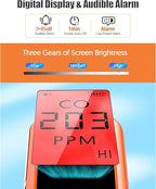 Carbon Monoxide Detectors, Portable CO Detector Battery Powered, Handheld Carbon Monoxide Monitor Alarm Detector with LCD Display for Home/Outdoor/Travel
