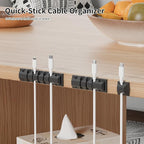 XenovaX 9 Pack Cord Organizer Clips - Desk Cable Management Clips, Cable Holder for Charger Wires, Phone Charger Cord Holder Clips for Desk, Office, Car, Home, Cubicle, Nightstand