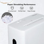 Low Noise 40dB Paper Shredder for Home, 10-Sheet Cross Cut, CD/Credit Card Shredder, 2.6 Gallons Wastebasket, P-4 High Security, White