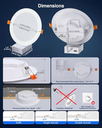 Smart Recessed Lighting 6 Inch, RGBCW Color Changing Canless Recessed Ceiling Lights, Dimmable Retrofit Downlight Compatible with Alexa, Siri, Google Voice & App Control with Junction Box, 12Pack