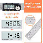 Yanguotool Digital Angle Ruler: 300mm/12-Inch Protractor Finder with Stainless Steel Ruler, Ideal for Woodworking, Construction, Level Measuring