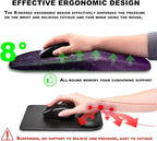 KUOSGM Mouse Pad Wrist Support, Ergonomic Mouse Pad with Massage Dot, Comfortable Computer Mouse Pad for Laptop, Wrist Rest Pain Relief Mousepad with Non-Slip PU Base for Office & Home, 12 x 8 in