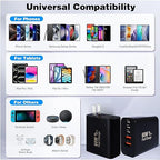 USB C Super Fasr Charger Block,60W 5Port iPhone Charger Fast Charging,2Pack Quick Multiport Phone Chargers Power Adapter Plug for iPhone 17/17 ProMax/17 Air/16 ProMax/16e/15 Pro/15Plus/14/13/12/11 Pro