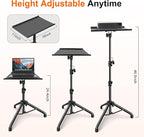 GrowDaily Projector Stand,Projector Laptop Stand Tripod Laptop Tripod Stand Height 24.4" To 46" Laptop Floor Stand For Dj Equipment, Outdoor Movies, Office, Home, Stage Or Studio (Black)