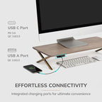 Anji Mountain Monitor Stand - Desktop Organizer & Laptop Riser, Ergonomic Monitor Riser, Space-Saving Monitor Stand for Desk, Durable Construction, Easy Assembly, Ideal for Home & Office,Biscotti