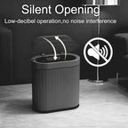 ELPHECO Bathroom Motion Sensor Trash can 2 Gallon Automatic Garbage Can, Slim Plastic Smart Trash Can with Lid, Commercial Intelligent Trash Bin for Bedroom, Bathroom, Office, Cement Grey