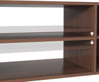 ZOSQUARE 65 Inch TV Stand for Up to 75 inch TVs, Fluted Entertainment Center with Adjustable Shelve, Curved Round Corner TV Console Table with Storage Cabinet for Living Room, Bed Room (Walnut Color)