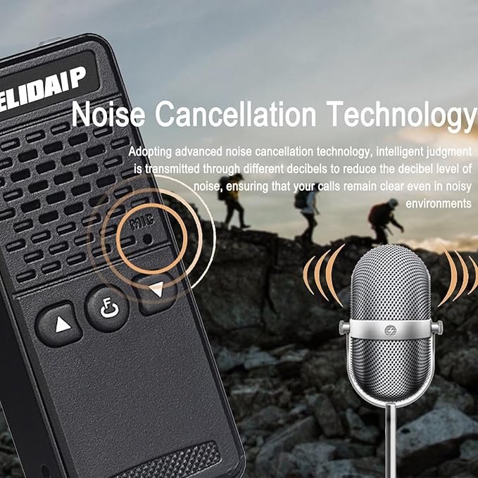 ELIDAIP T-M2 Ultra Mini Walkie Talkies,Rechargeable Two Way Radios Long Range,Portable Two Way Radios Small Walkie Talkies for Adults for Cruise Hiking Hunting Skiing Supermarket (Black&White,2 Pack)