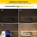 Pandery COB LED Strip Lights Natural White,24V Dimmable led Light Strip KIT with Remote and app Control,4000K 50FT/15m 8mm Wide Ra>90 Cuttable Flexible Strip Lights for Bedroom,Wardrobe,Cabinet