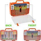 Aptbyte Battery Organizer Storage Holder Box Case with Tester- 269 Batteries Double-Sided Variety Pack, Holds AA AAA 4A C D Cell 9V 3V Lithium LR44 CR2 CR123 CR1632 18650 Button- Orange (Box Only)
