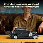 WS-1934 Retro Classic Car Bluetooth Replica Speaker – Wireless HD Sound with FM Radio,TWS Stereo,LED Party Lights,Built-in Microphone Hands-Free Call, Surprise Portable Gift for Party Use(Black)