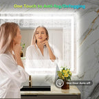 YEELAIT 40x36 Inch RGB LED Bathroom Mirror Front Light and RGB Backlit Lighted Vanity Mirror for Bathroom Wall Mounted Dimmable Anti Fog Memory Shatter-Proof IP54 Waterproof Horizontal/Vertical