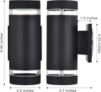 rosykite Outdoor Wall Sconce Lights,Dusk to Dawn Outdoor Exterior Lighting - ETL Listed,Modern Outside Patio Light Fixture Wall Mount Design - Up Down Light Fixture White 6000k for Front Door, Porch