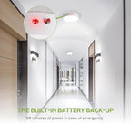 ASD LED 9" Round Flush Mount Ceiling Light Fixture, Low Profile Surface Lighting | 5CCT, Dimmable, Battery Backup, ETL Listed | 18W 1600LM 2700-6000K 120V | Kitchen, Hallway Lamp | White, 12 Pack
