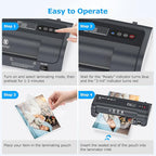 BONSEN A4 Laminator Machine, 9.33-Inch Thermal Laminator with Never Jam Technology, 100 Laminating Sheets, Laminates Photos Cards Documents, 4-in-1 Personal Laminators for Teachers Home Office School