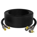 RCA Cable 50 FT, 90 Degree Right Angle 2RCA to 2RCA Stereo Audio Cable, Zinc Alloy Shell, Gold-Plated Plug, 2 RCA Audio Cord, for Home Theater, Subwoofer, HDTV, Amplifier, Hi-Fi System, Car, Speaker