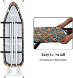 ZCFYGDX Vintage Flower Print 15 x 54 Ironing Board Covers Nylon Buckle Straps Fasteners & Elastic Edge Stain Resistant Breathable,Suitable for Multi-Size Iron Board Relaxing Ironing Experience