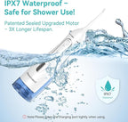 Water Dental Flossers for Teeth, 300ML Cordless Portable Electric Water Flosser, 4 Modes Oral Irrigator, Waterproof Rechargeable Water Floss for Deep Cleaning, Plaque Remover,Braces Home Travel Use