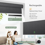Zshine Motorized Blackout Window Blinds Customize Width (23-95 Inches) Remote Control Wireless and Rechargeable Roller Shades Blinds for Windows, Home, Office, Hotel, Club, Restaurant(82164E)