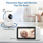 VTech VM924 No WiFi Remote Pan-Tilt-Zoom Video Baby Monitor - 5" LCD Screen, Up to 17Hrs Video/31Hrs Audio Battery, 1000ft Range, Night Vision, Soothing Sounds, Temperature Sensor