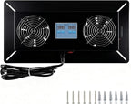 Pewoaoa 240 CFM Crawlspace Vent Fan, With Thermostat,Humidistat, Crawlspace Fans, For Moisture Reduction, Radon Mitigation, Freeze Protection, Ideal for Basement, Attic, Crawl Space Fan Vent(Black)