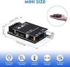 Audio Amplifier Board, ZK-502C Mini Bluetooth Amp Receiver 2.0 Channel 50W x 2, DC 9-24V Stereo Power Amplifier with Bluetooth and AUX Inputs for Home Speakers