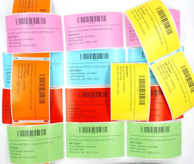 BETCKEY Colored Labels Compatible with Dymo 30321 (1-4/10" x 3-1/2") Large Address Labels, Compatible for Dymo LabelWriter Thermal 450, 4XL & Zebra Desktop Printers [6 Rolls, 1560 Labels, Light Blue]
