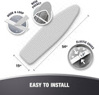COTTY HOME Extra Thick Ironing Board Covers with Pad Standard Size 15x54, Heat Reflective Full Scorch Resistant Padding, Snug Fit Non-Slip Nose Pocket Fastener Straps Elastic Edges, Gray Spotted