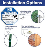 4-Pack No Trespassing Sign Private Property Protected By Video Surveillance Violators Will Be Prosecuted Sign, 10 x 10 Inch Reflective Aluminum, UV Protected, Weather/Fade Resistant, Easy to Install